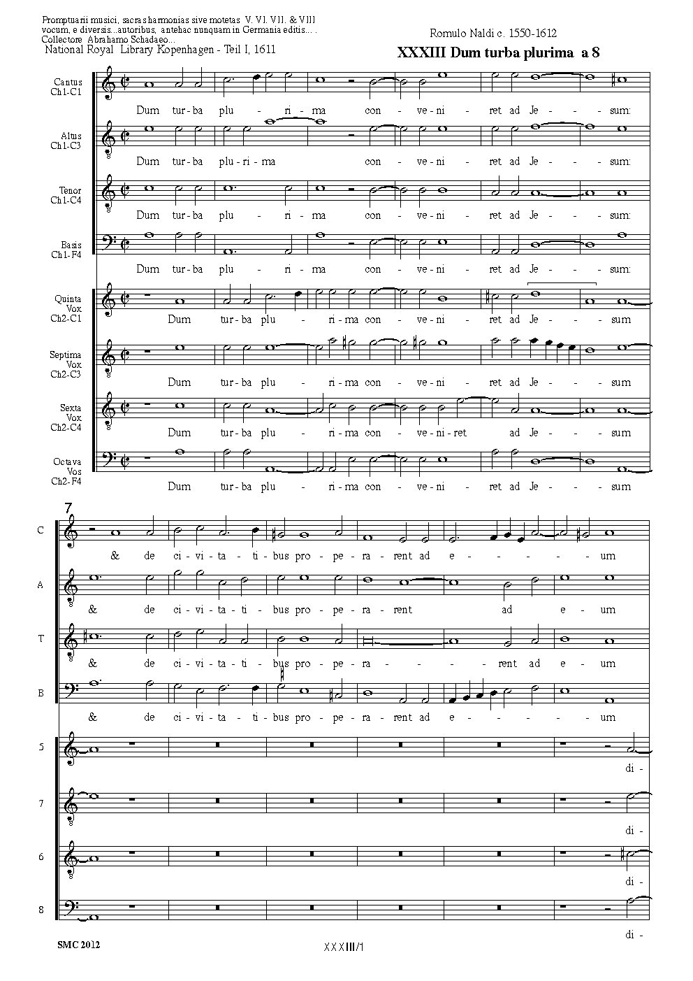 Dum turba plurima a 8 - Choir Script PDF Thumbnail