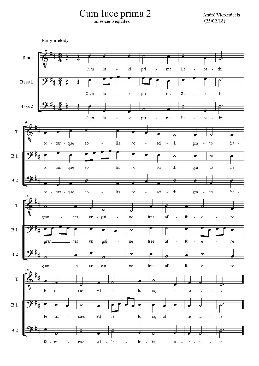 Cum luce prima Sabathi II