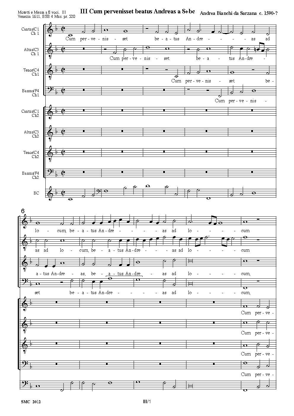 Cum pervenisset beatus Andreas - Choir Script PDF Thumbnail