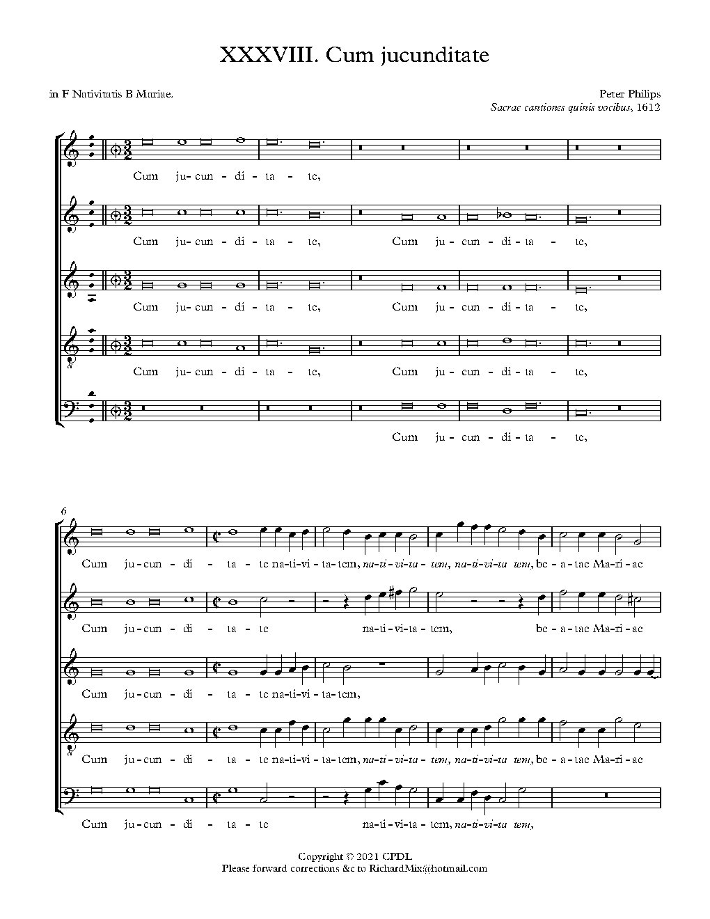 Cum jucunditate - Choir Script PDF Thumbnail