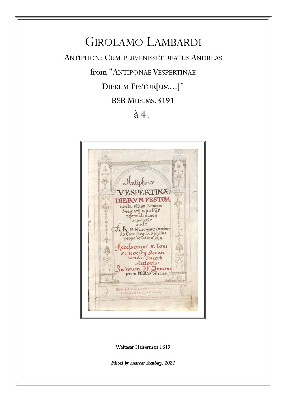 Cum pervenisset beatus Andreas - Choir Script PDF Thumbnail