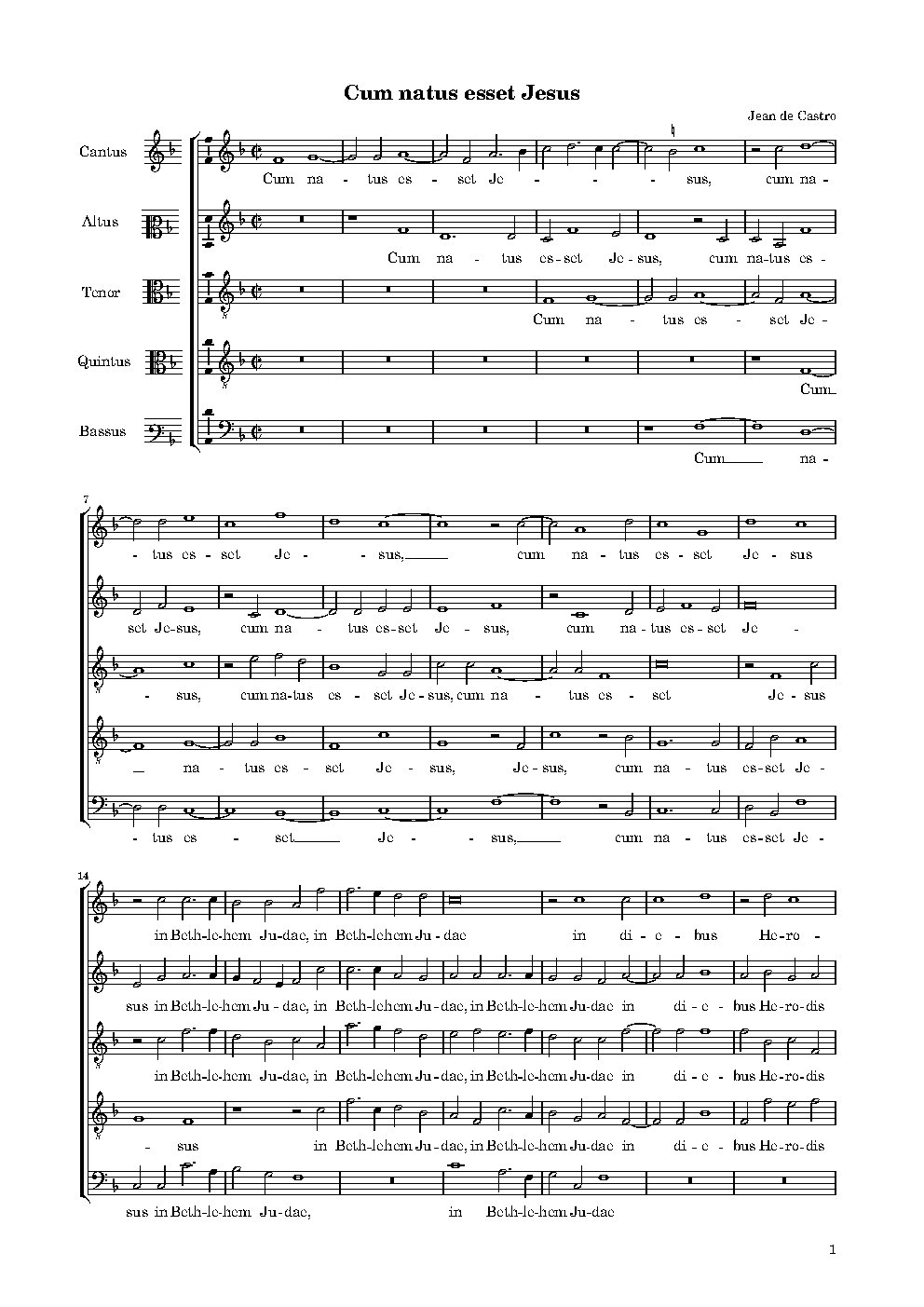 Cum natus esset Jesus - Choir Script PDF Thumbnail