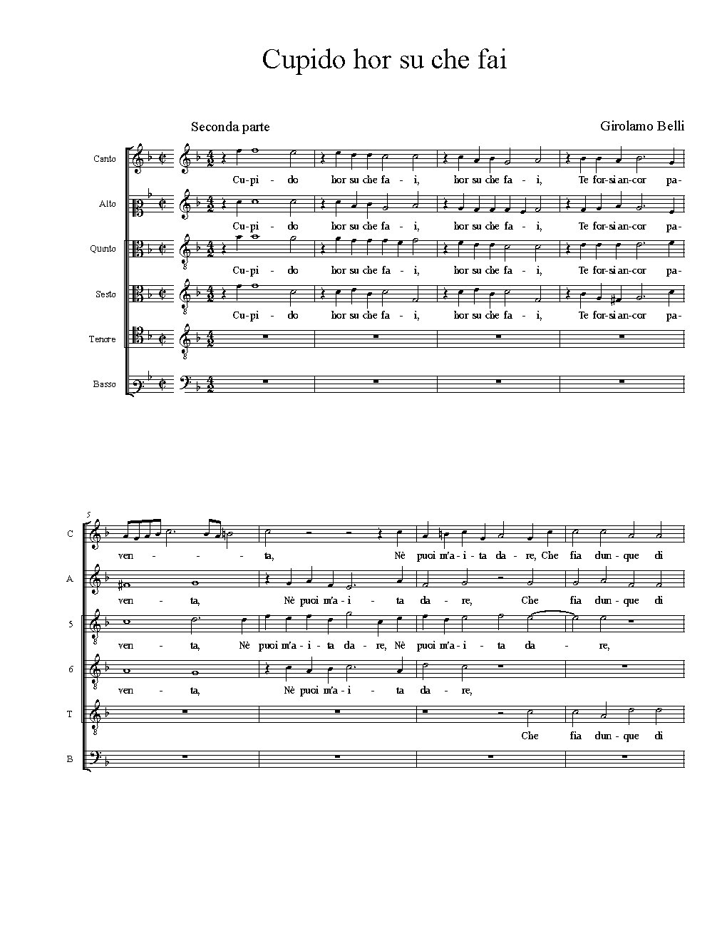 Cupido hor su che fai - Choir Script PDF Thumbnail
