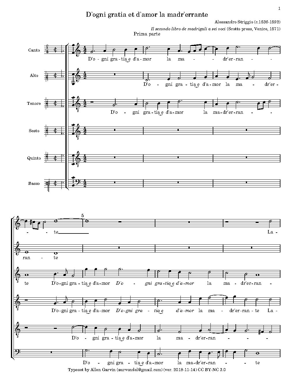 D'ogni gratia et d'amor la madr'errante