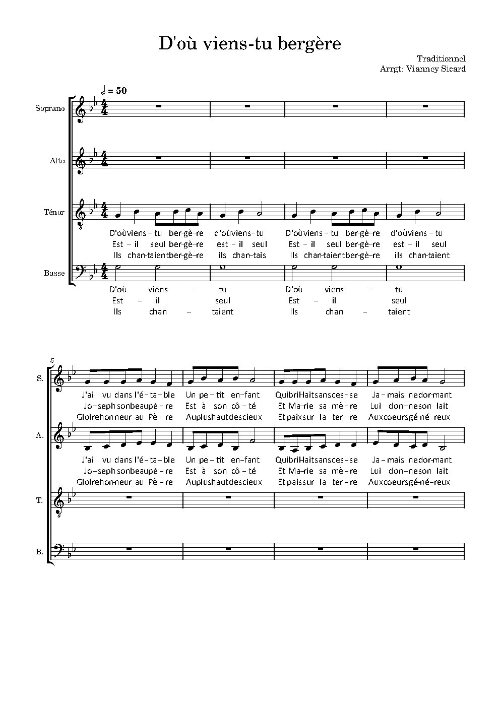 D'où viens-tu bergère