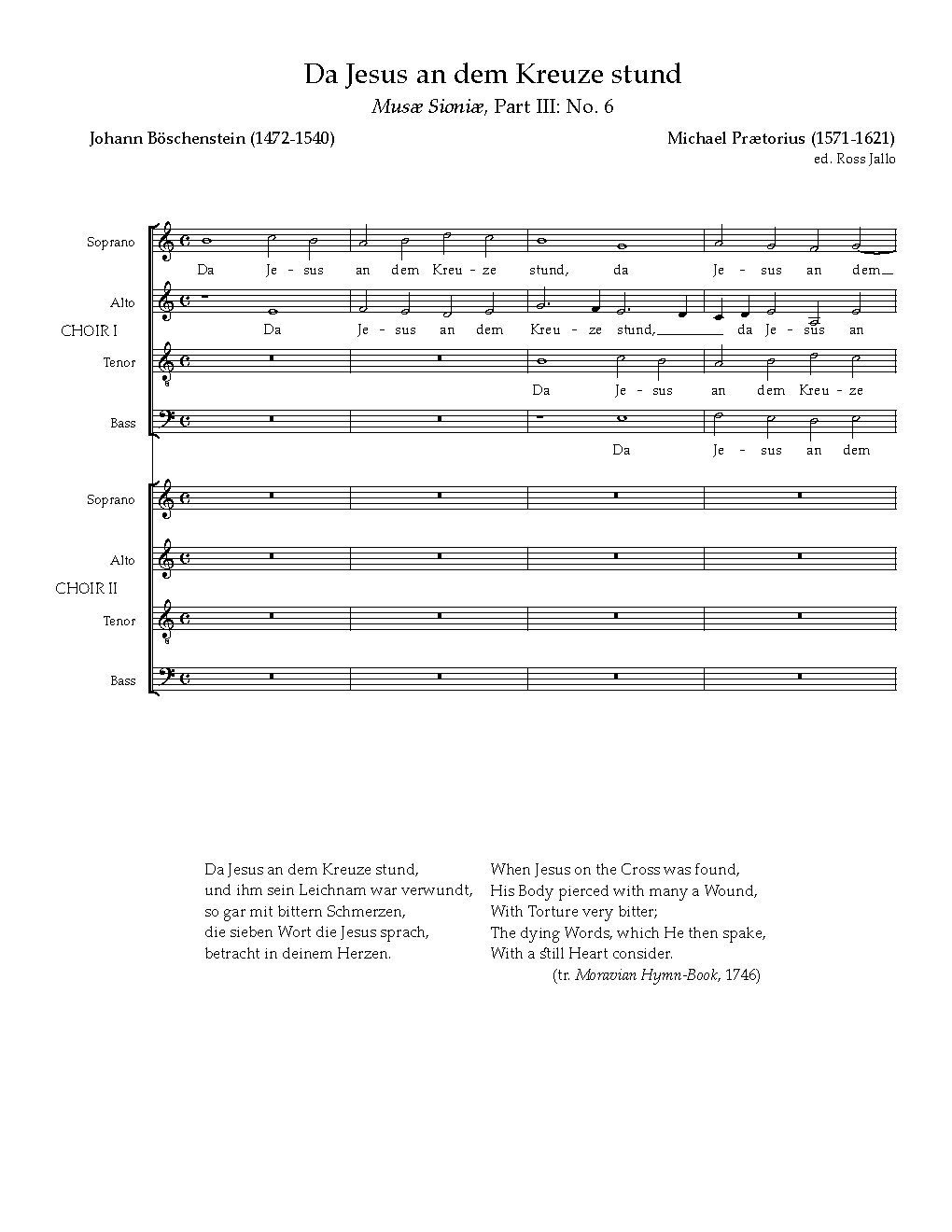 Da Jesus an dem Kreuze stund - Choir Script PDF Thumbnail