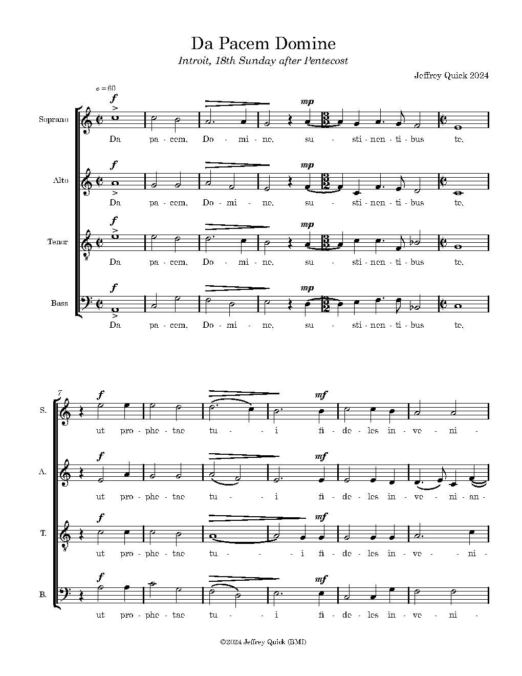 Da Pacem Domine - Choir Script PDF Thumbnail