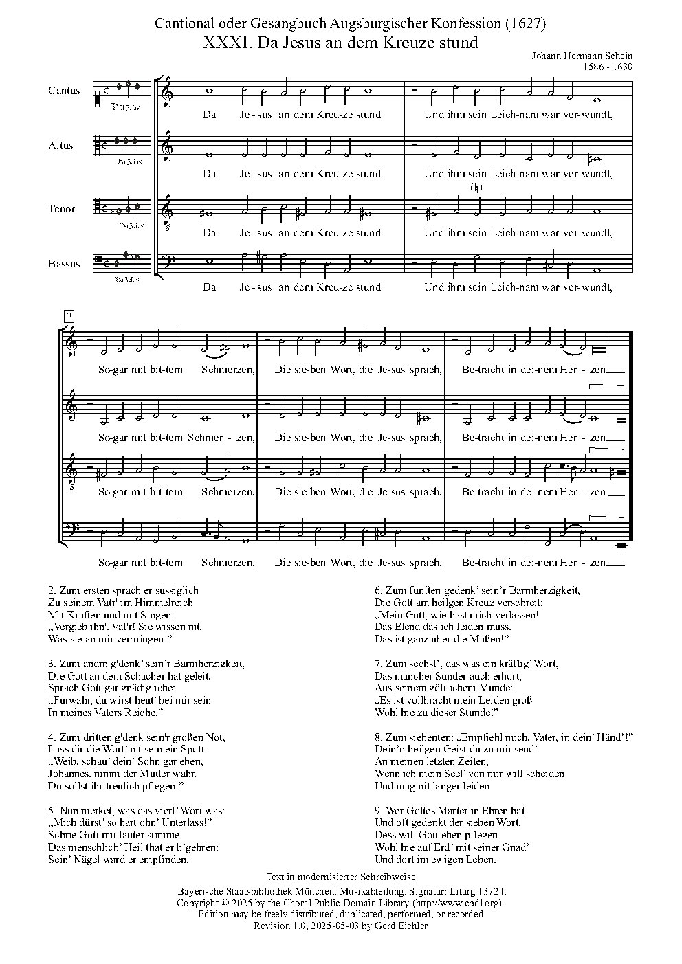 Da Jesus an dem Kreuze stund - Choir Script PDF Thumbnail