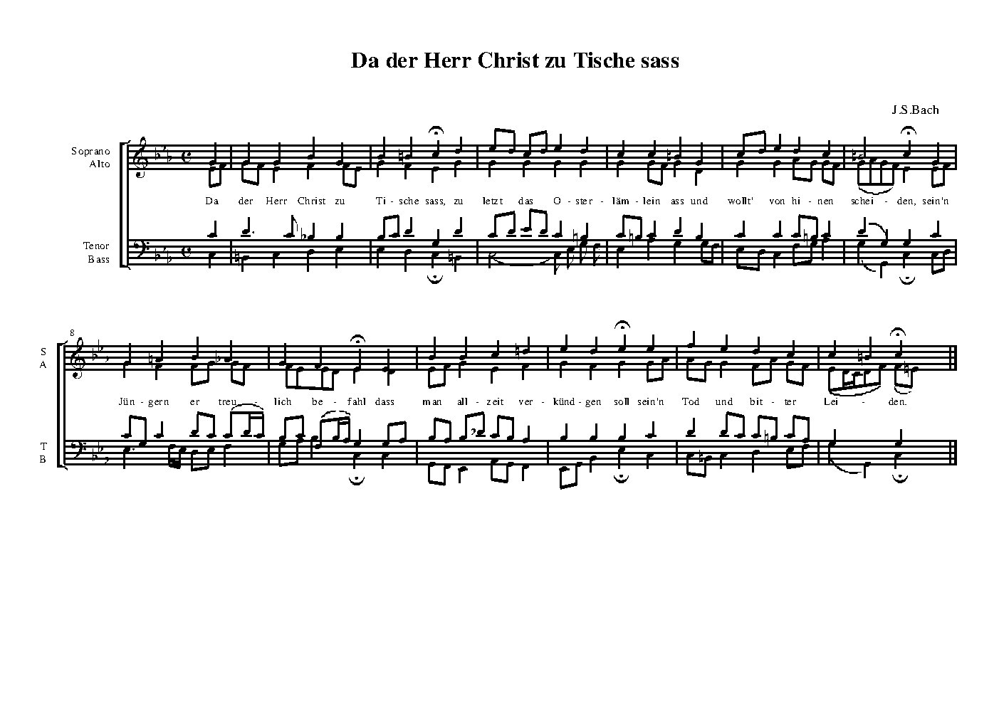 Da der Herr Christ zu Tische sass (Chorale)