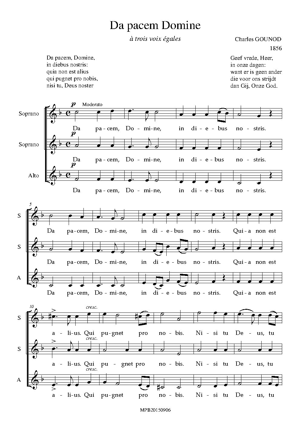 Da pacem, CG 116 - Choir Script PDF Thumbnail