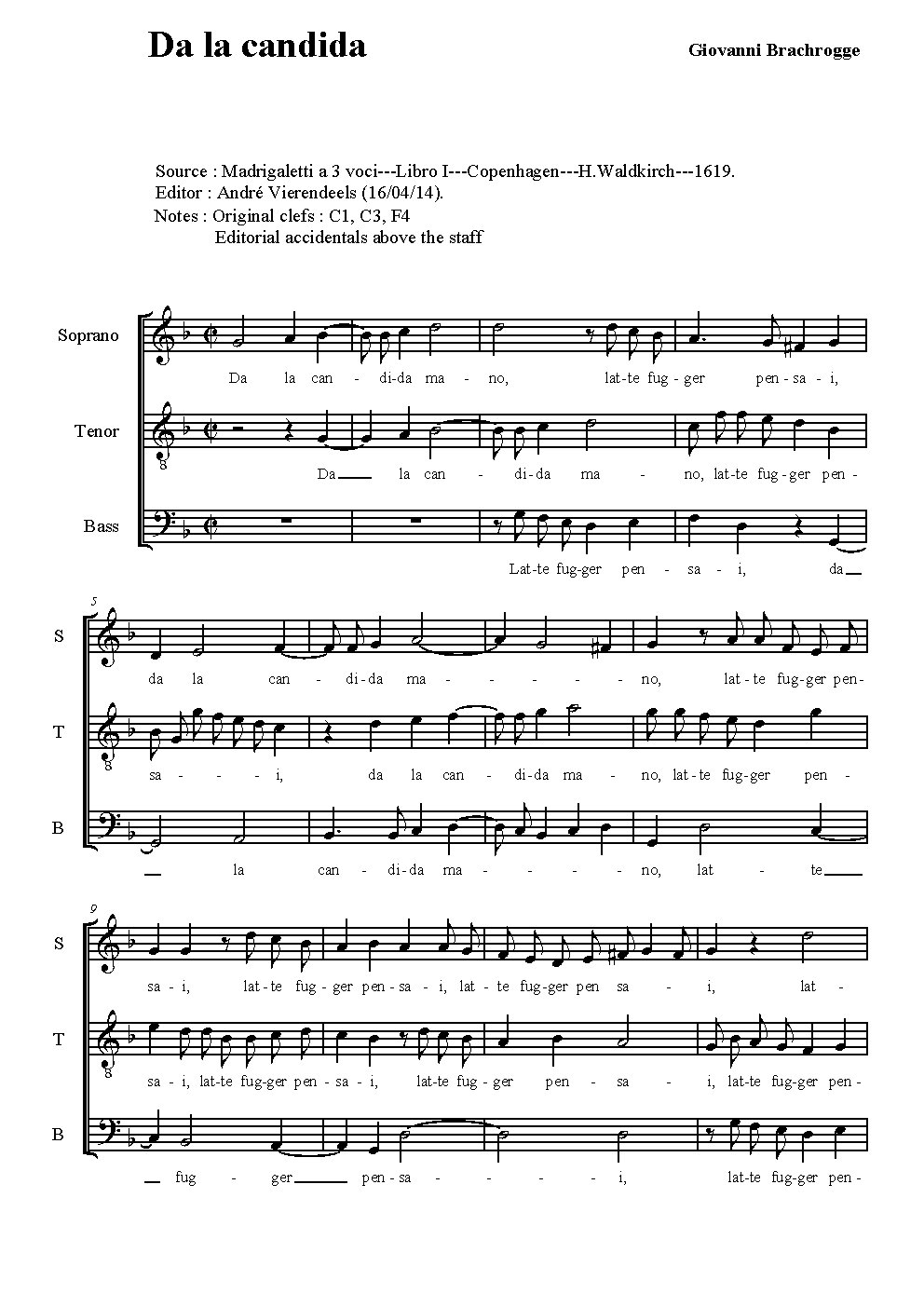 Da la candida mano - Choir Script PDF Thumbnail