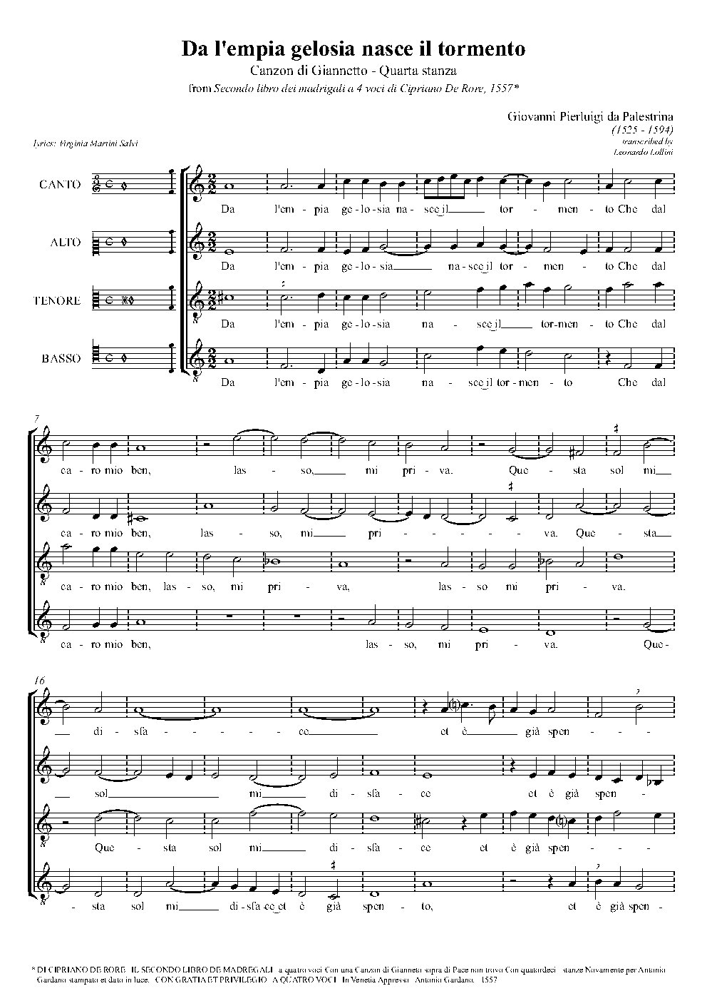 Da l'empia gelosia nasce (Quarta stanza)