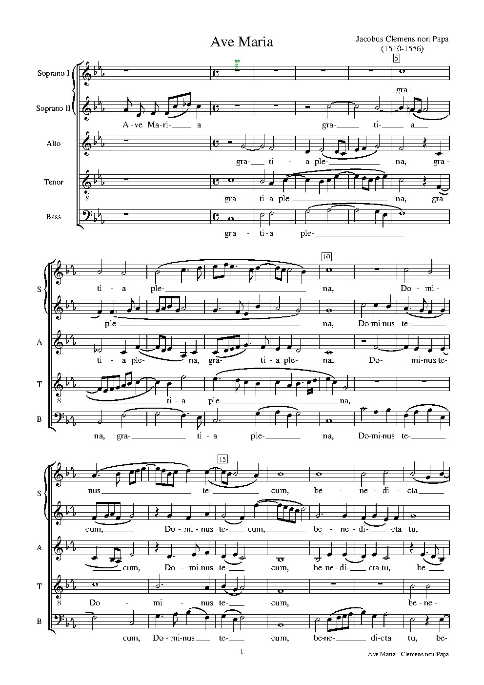 Ave Maria a 5 - Choir Script PDF Thumbnail