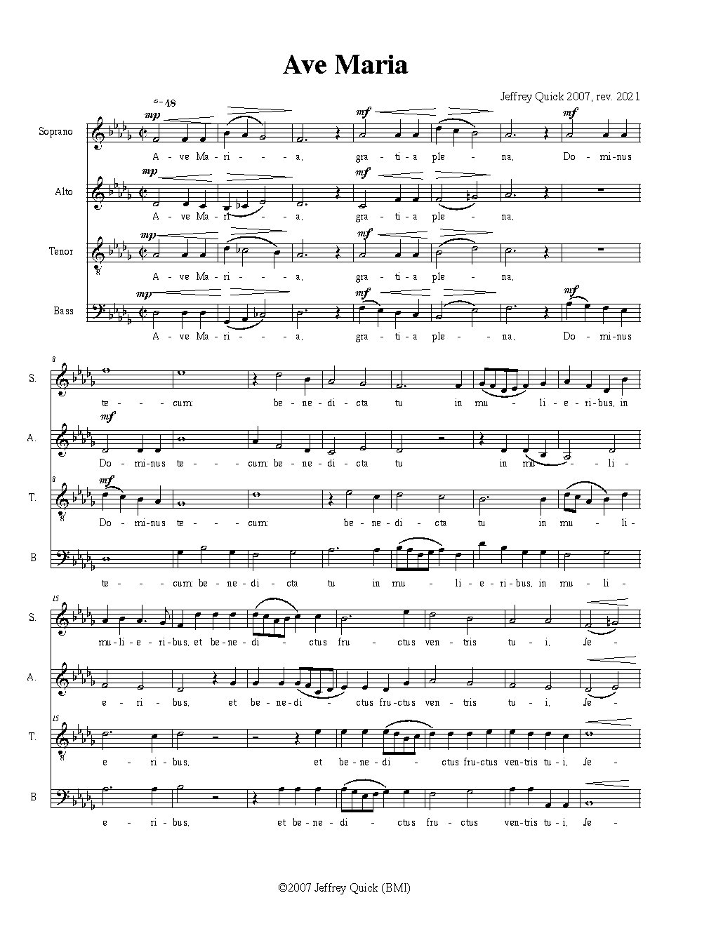 Ave Maria - Choir Script PDF Thumbnail
