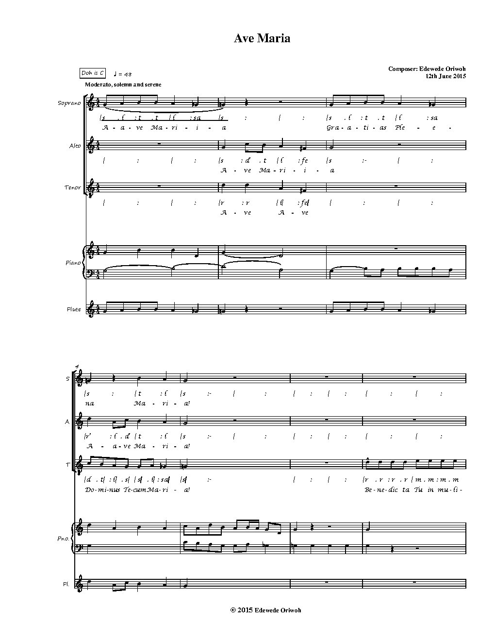 AVE MARIA (I) - Choir Script PDF Thumbnail