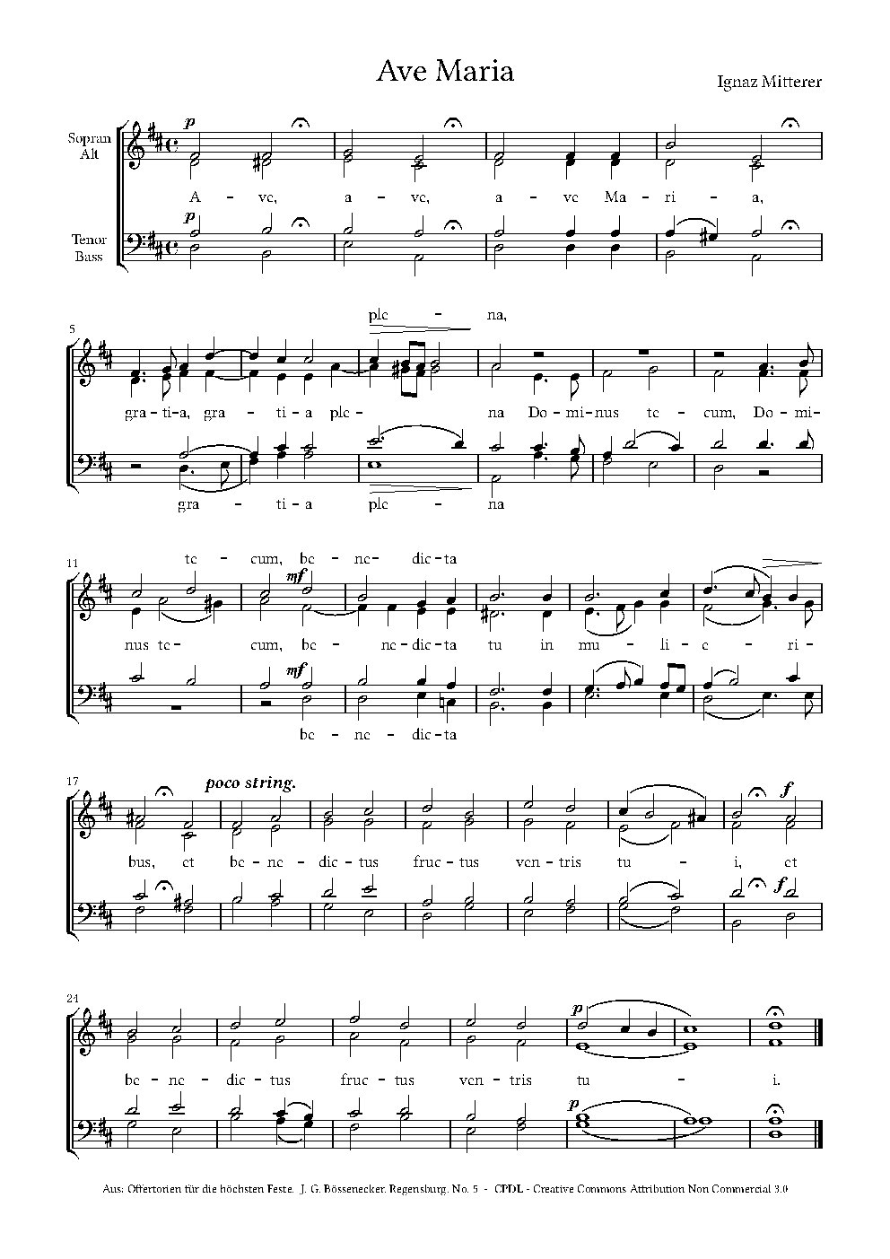Ave Maria - Choir Script PDF Thumbnail