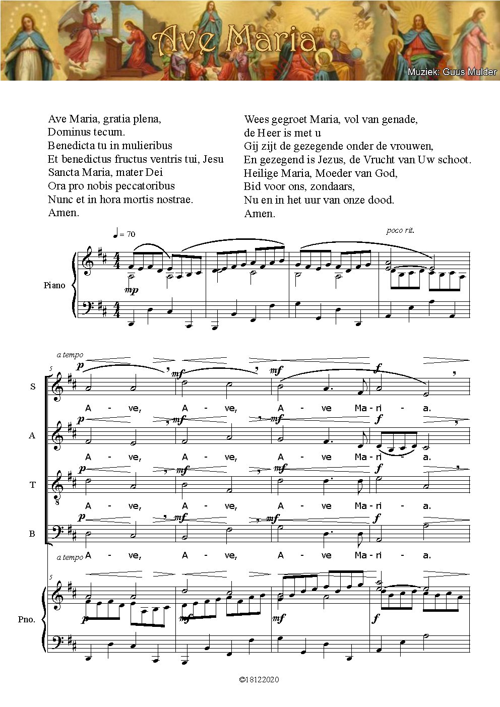 Ave Maria - Choir Script PDF Thumbnail