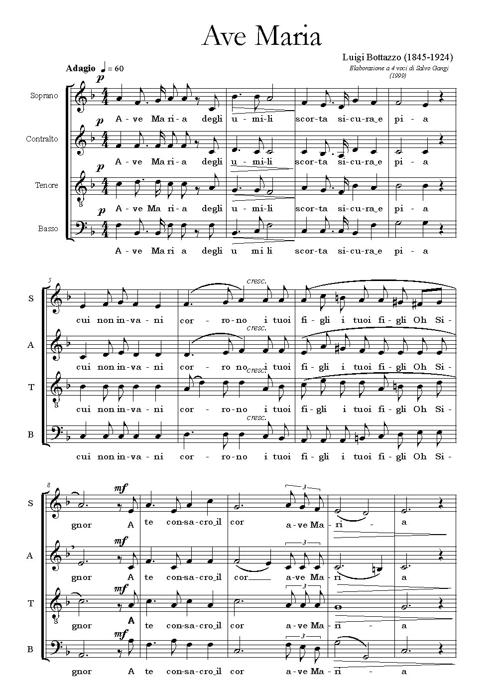 Ave Maria - Choir Script PDF Thumbnail