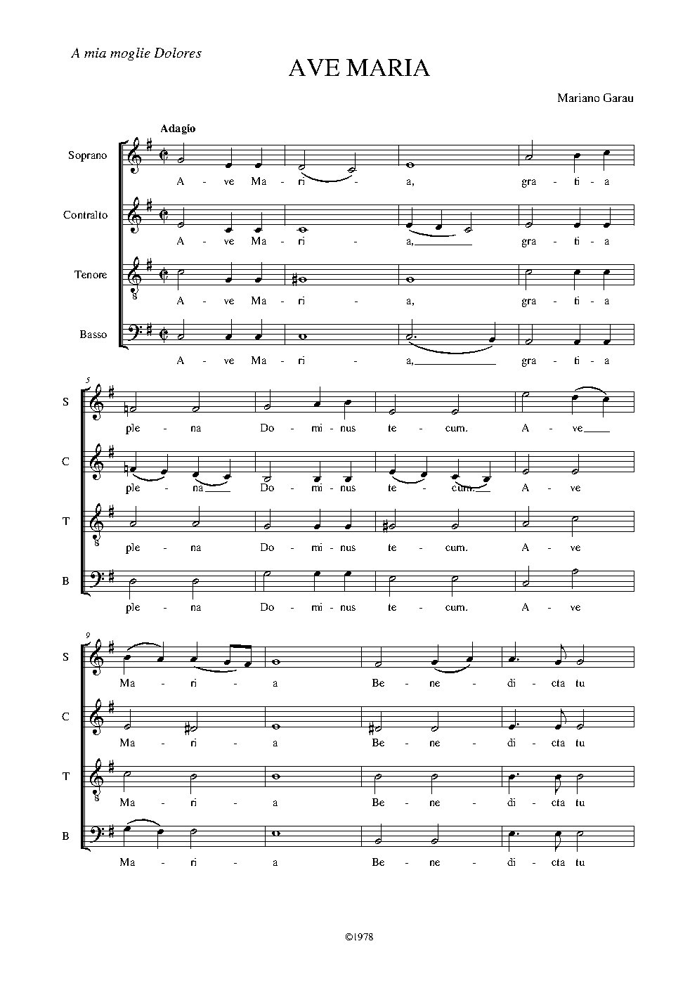 Ave Maria - Choir Script PDF Thumbnail