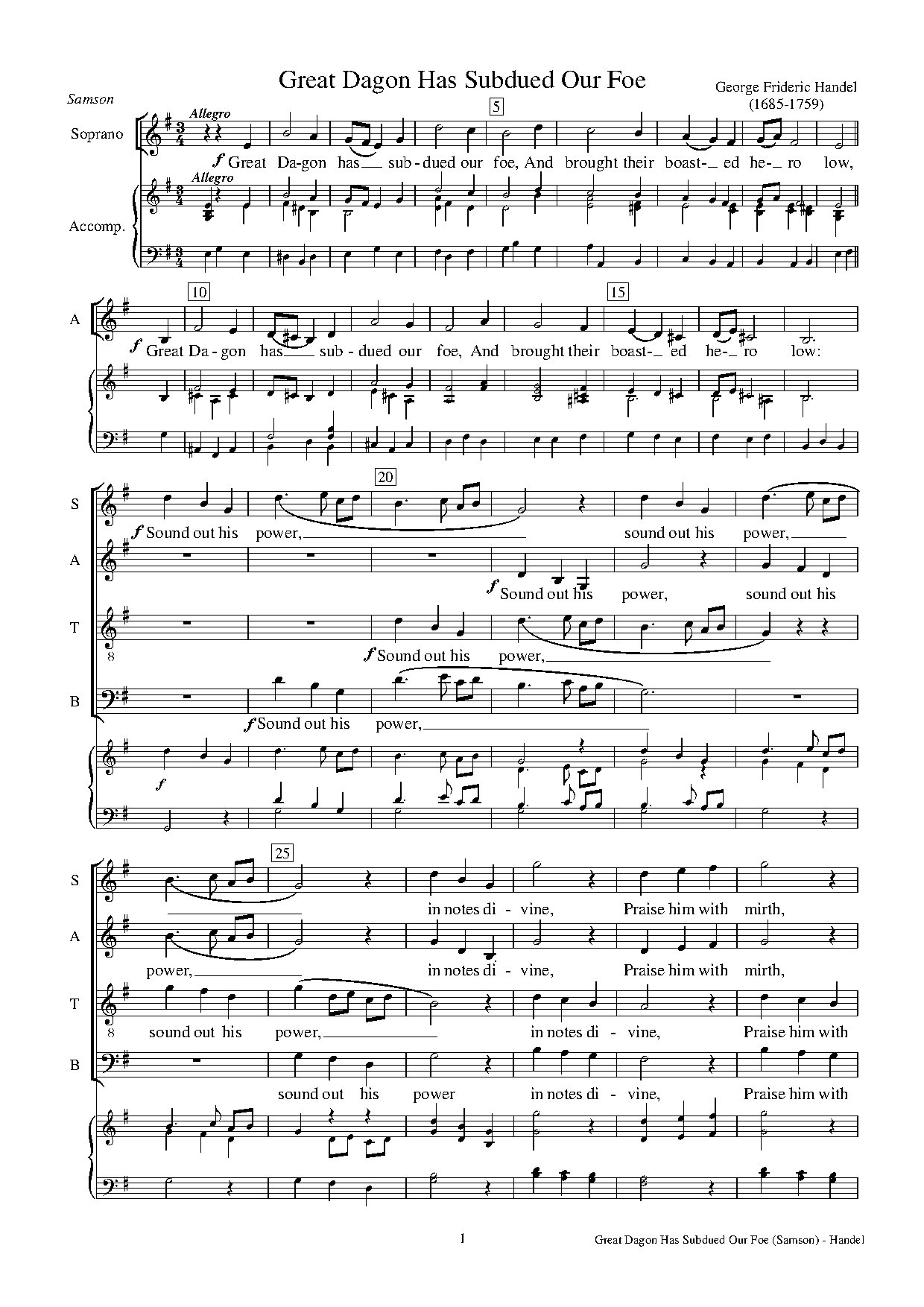 Great Dagon Has Subdued Our Foe Handel