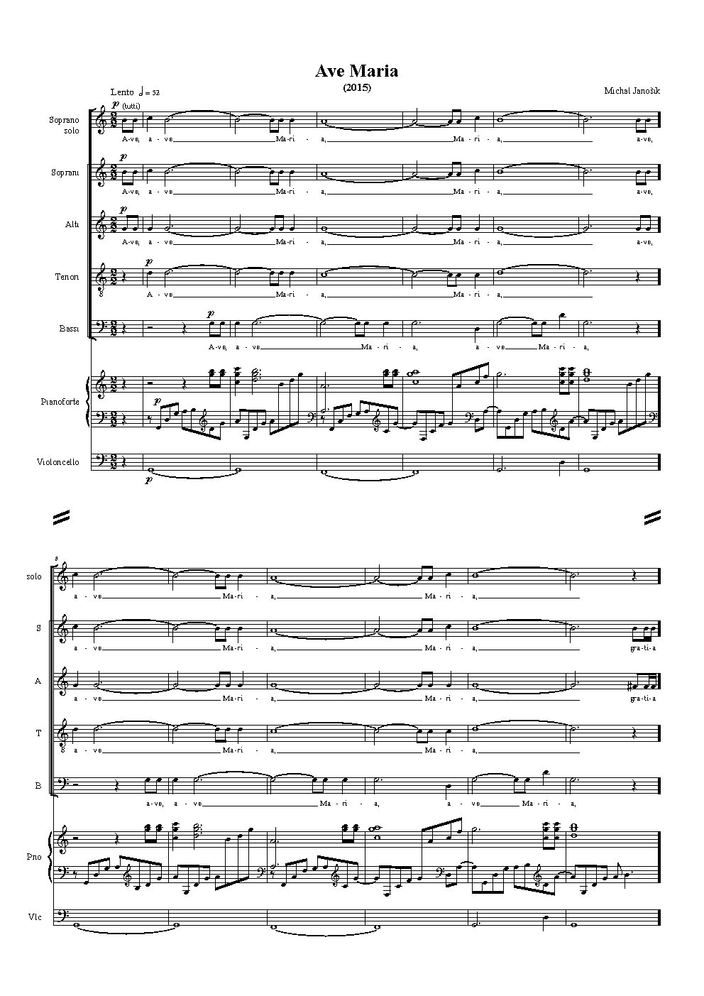 Ave Maria - Choir Script PDF Thumbnail