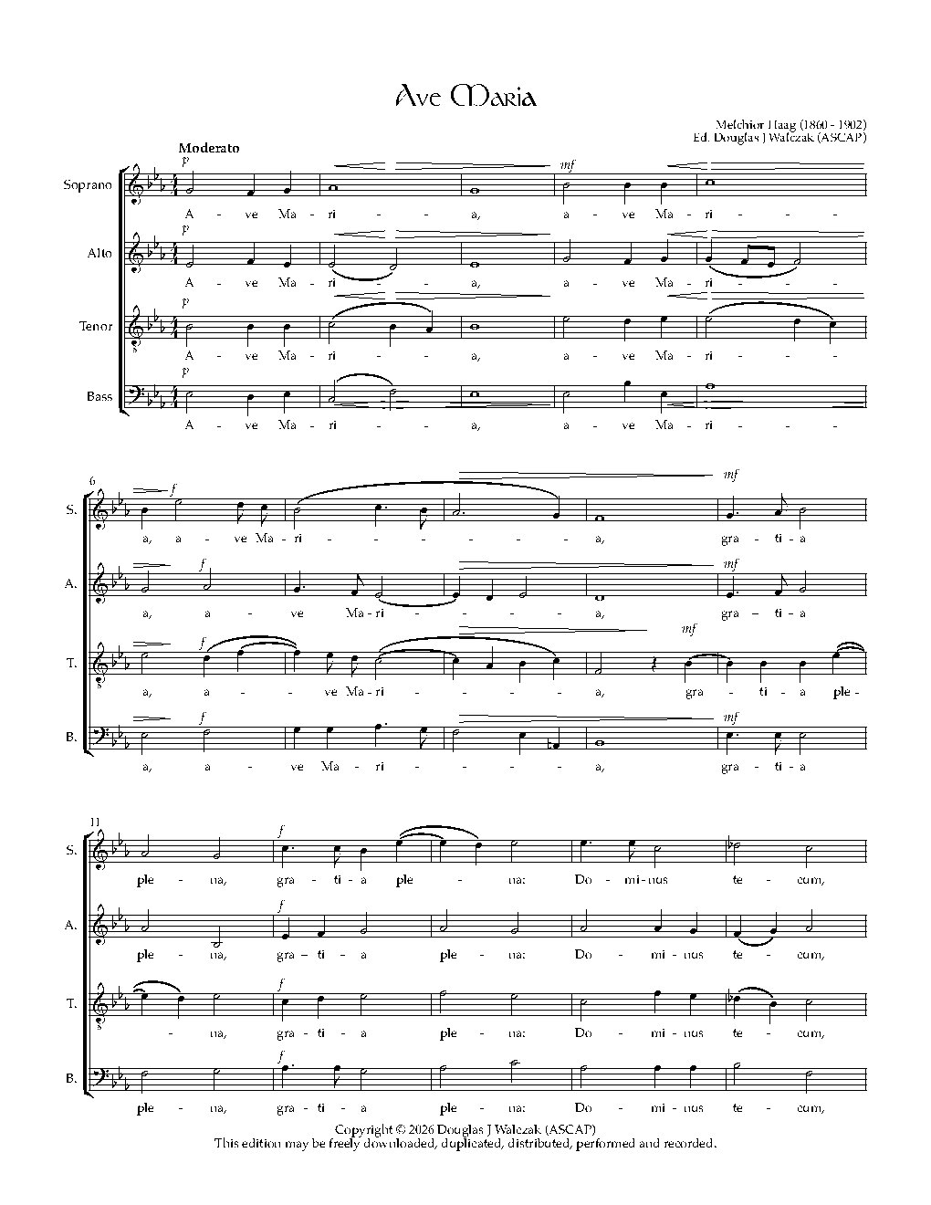 Ave Maria - Choir Script PDF Thumbnail
