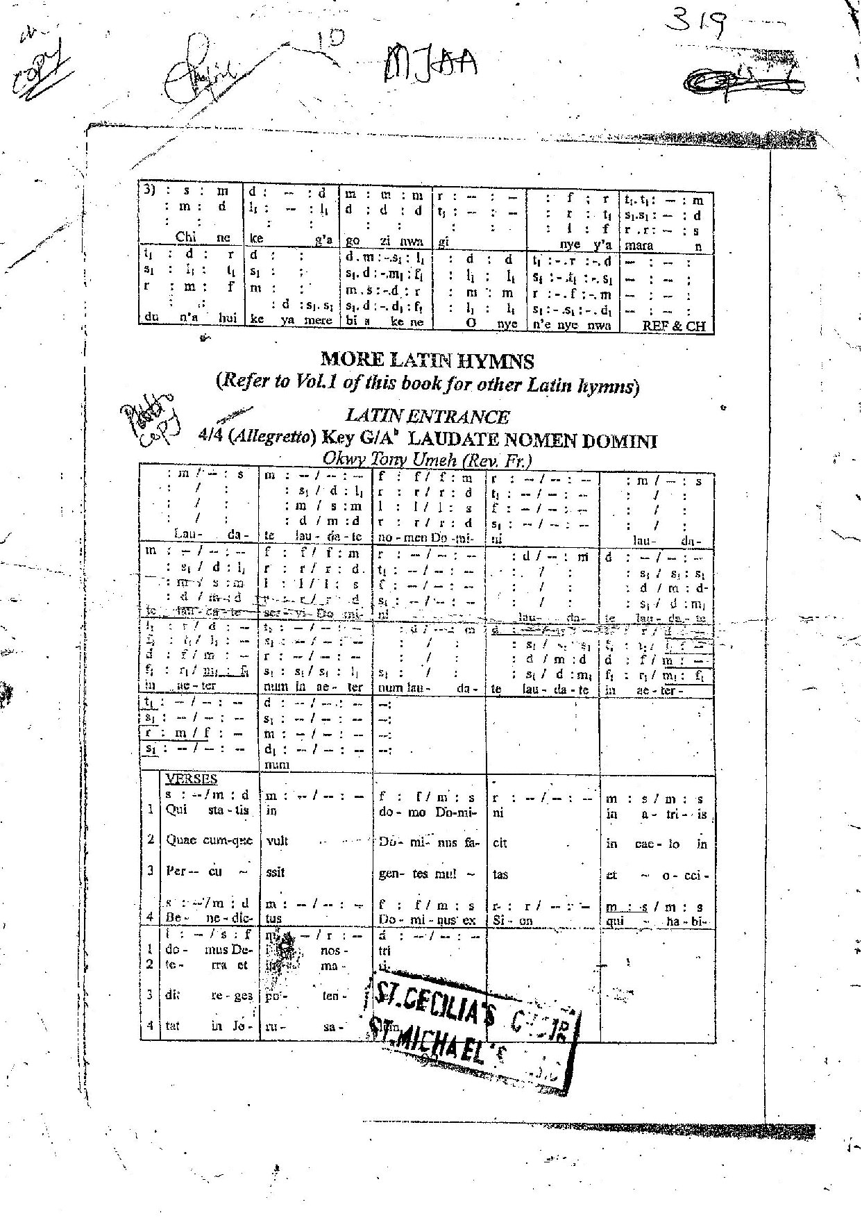 Laudate Nomen Domini - Download Choir Script PDF