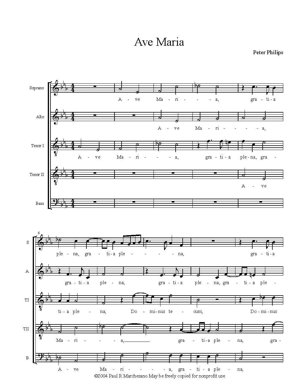 Ave Maria - Choir Script PDF Thumbnail