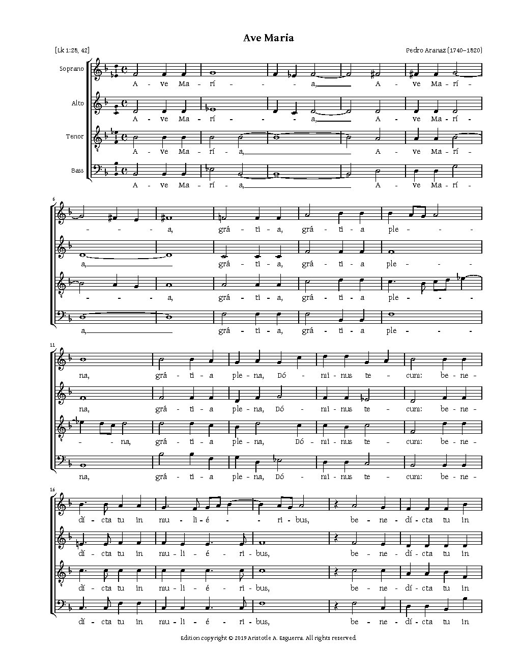 Ave Maria - Choir Script PDF Thumbnail