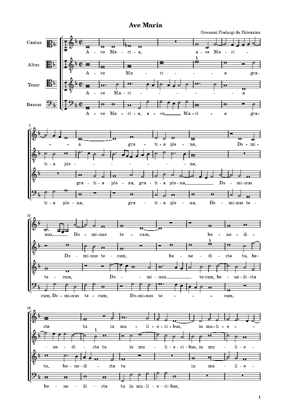 Ave Maria II, a4 - Choir Script PDF Thumbnail