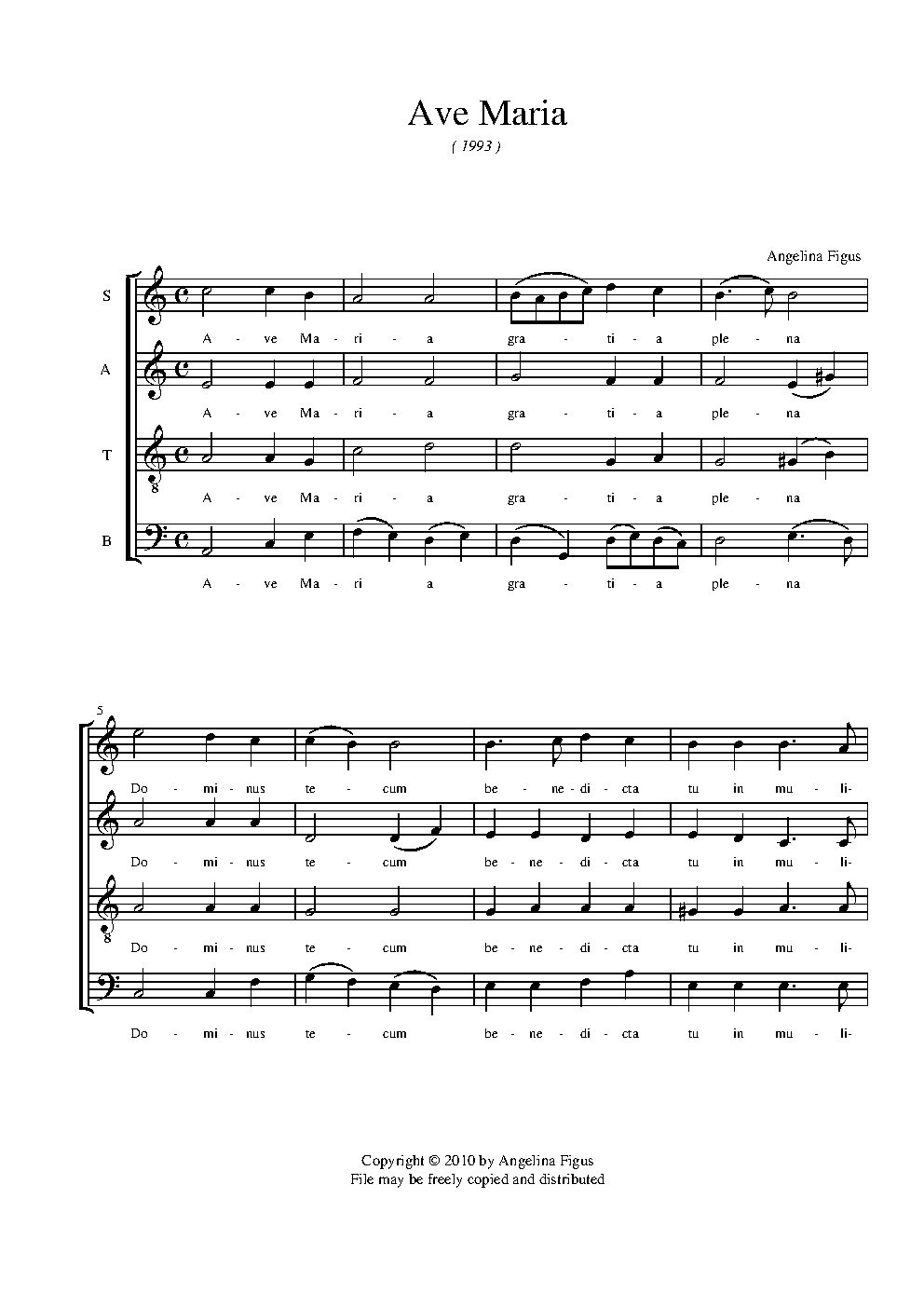 Ave maria (2) - Choir Script PDF Thumbnail