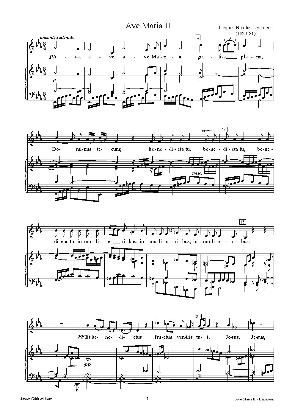 Ave Maria II - Choir Script PDF Thumbnail