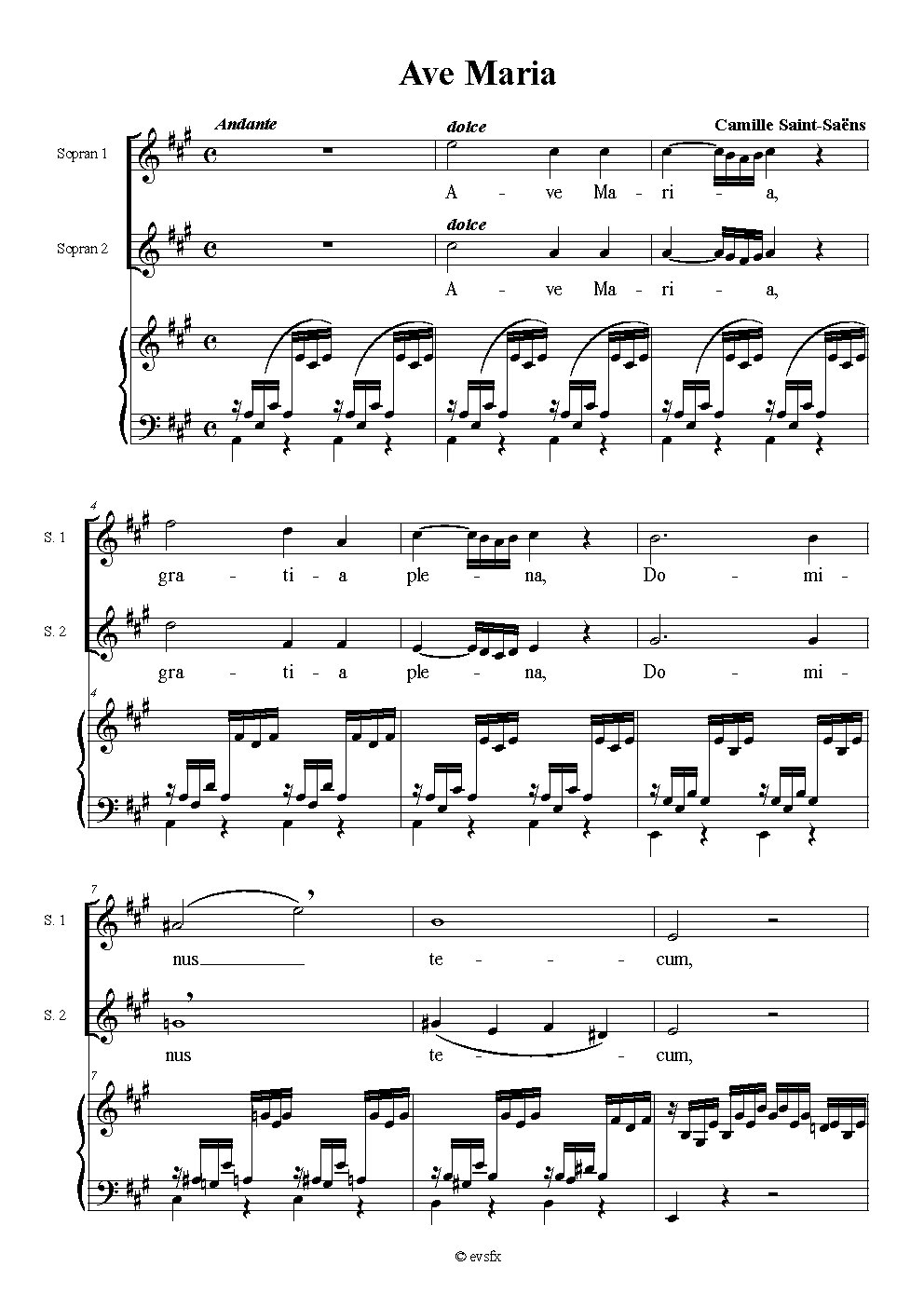 Ave Maria à 2 voix égales