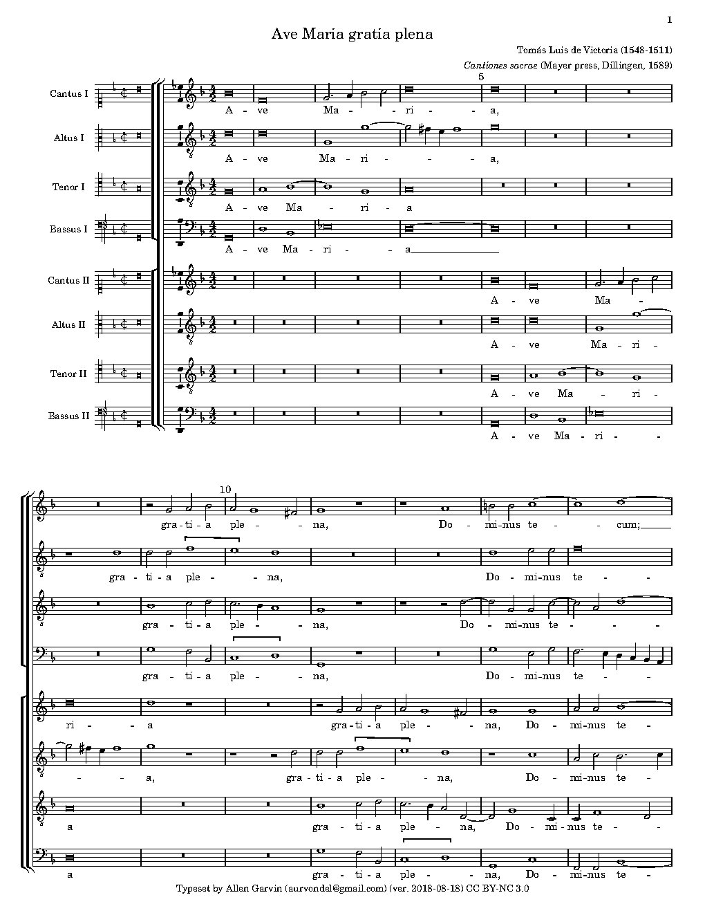 Ave Maria a 8 - Choir Script PDF Thumbnail