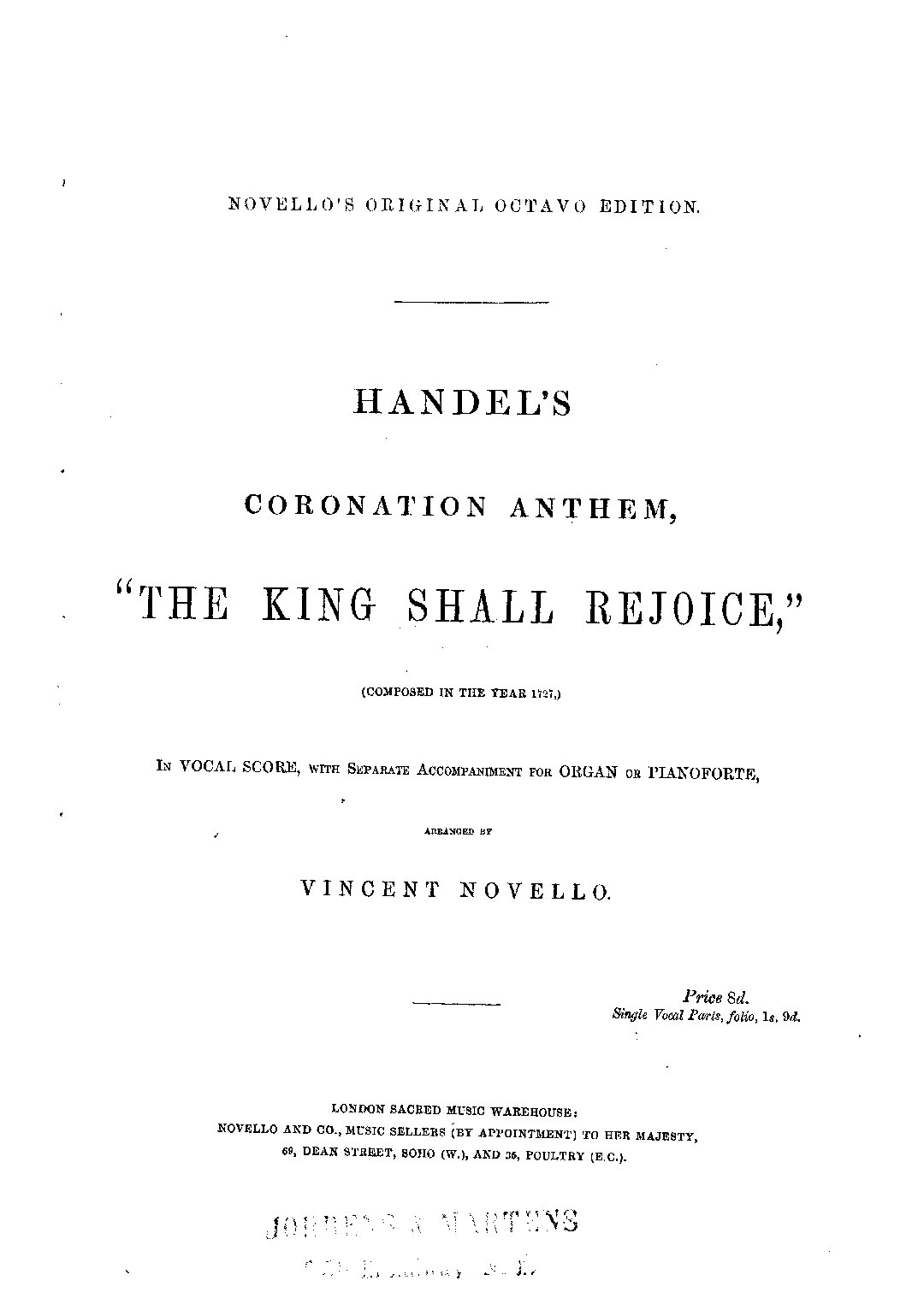 Coronation Anthem By Handel