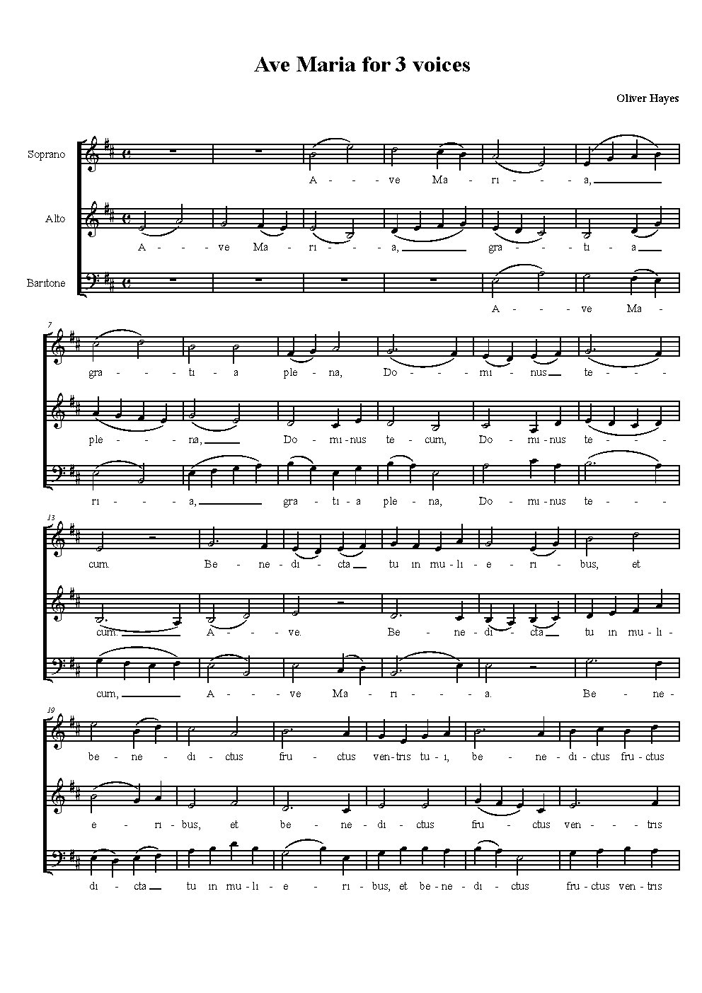 Ave Maria for 3 voices