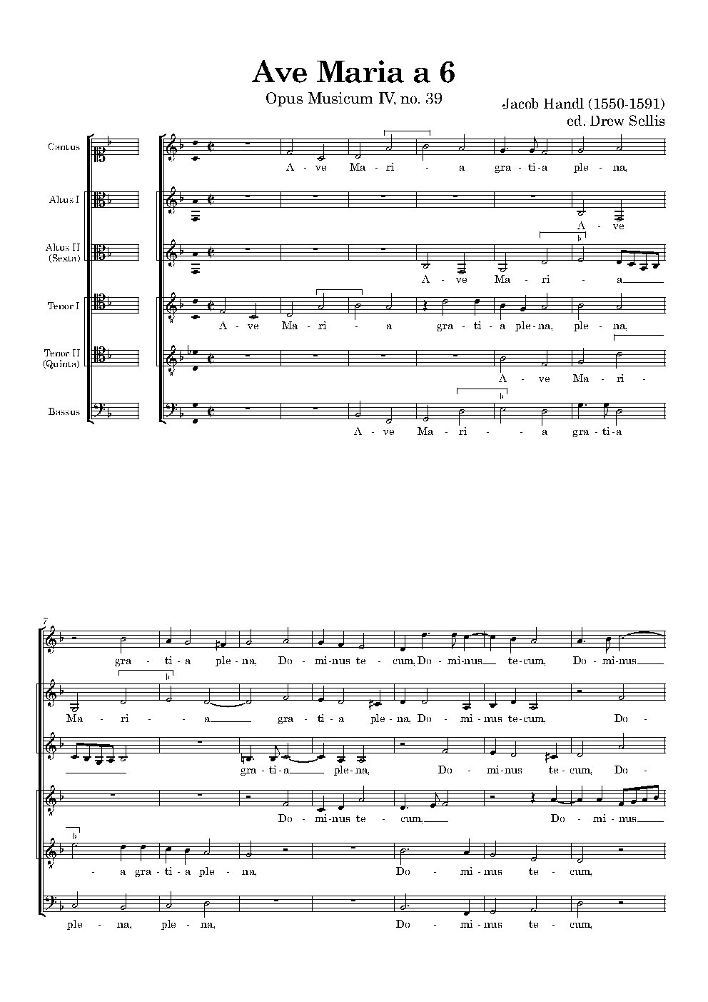 Ave Maria a 6 - Choir Script PDF Thumbnail