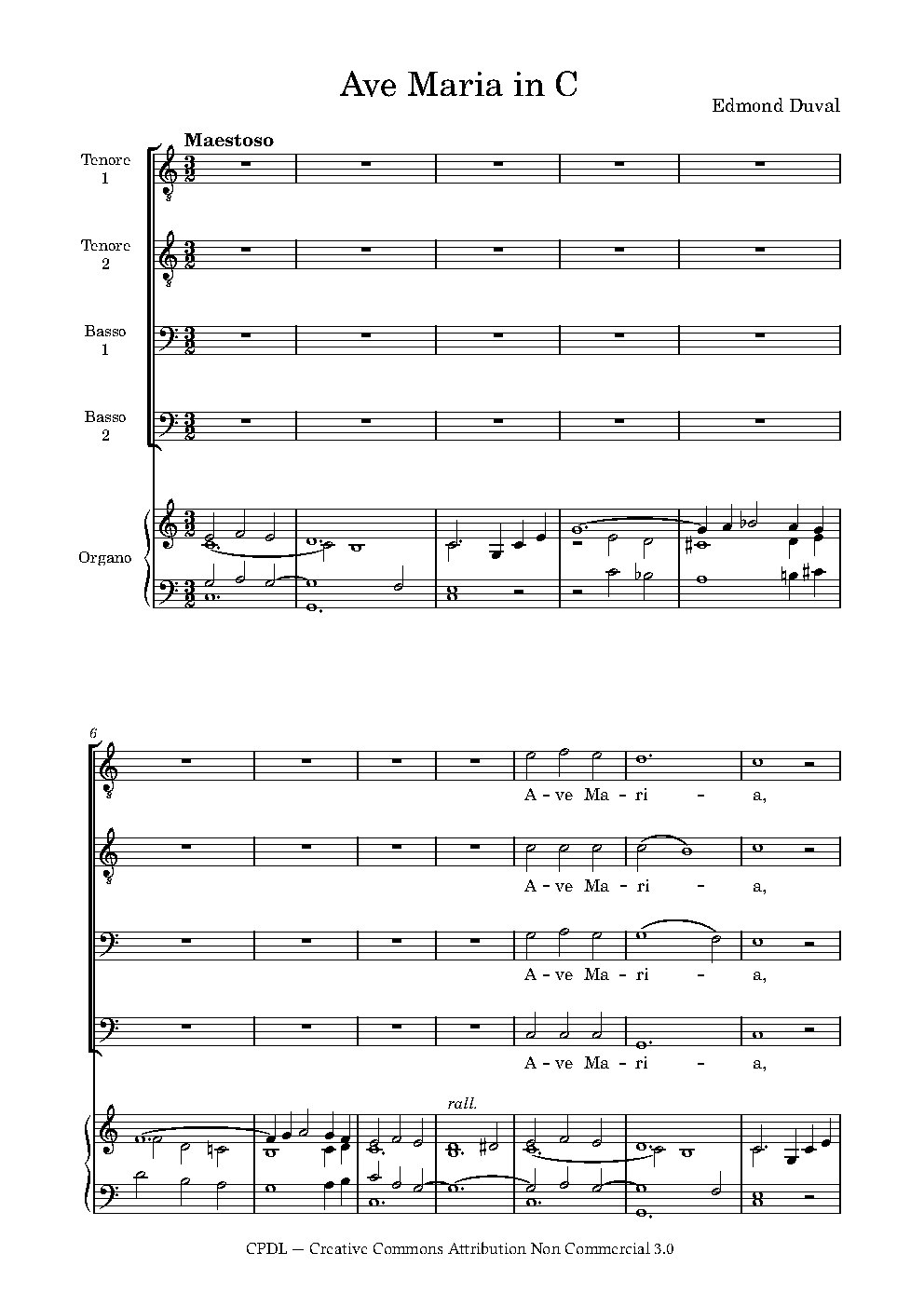 Ave Maria in C - Choir Script PDF Thumbnail