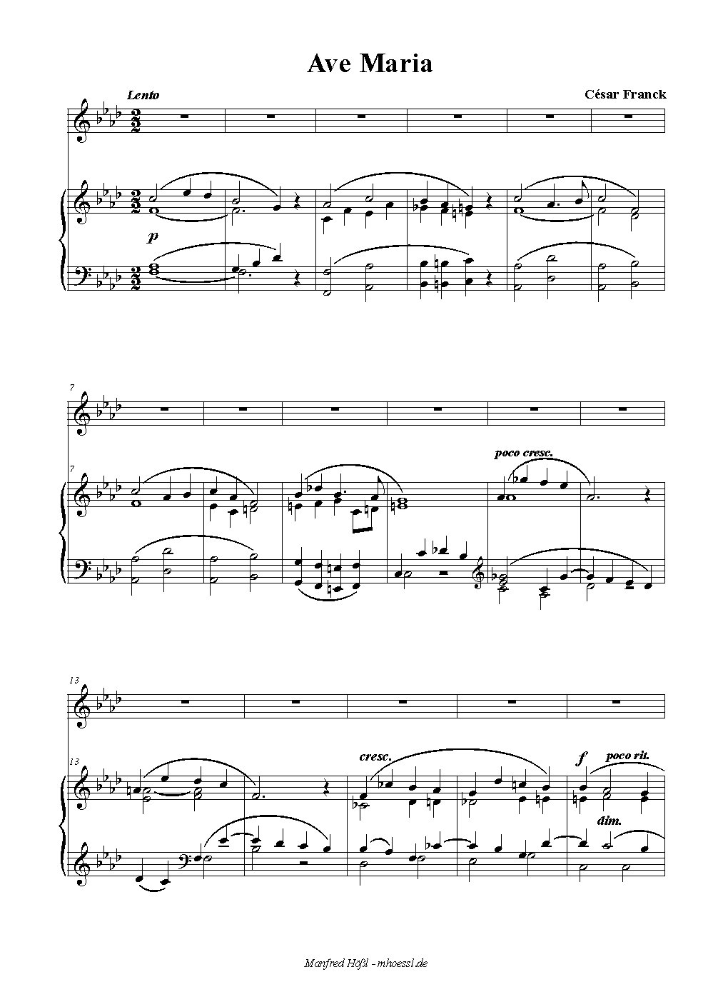 Ave Maria in e minor, FWV 62 - Choir Script PDF Thumbnail