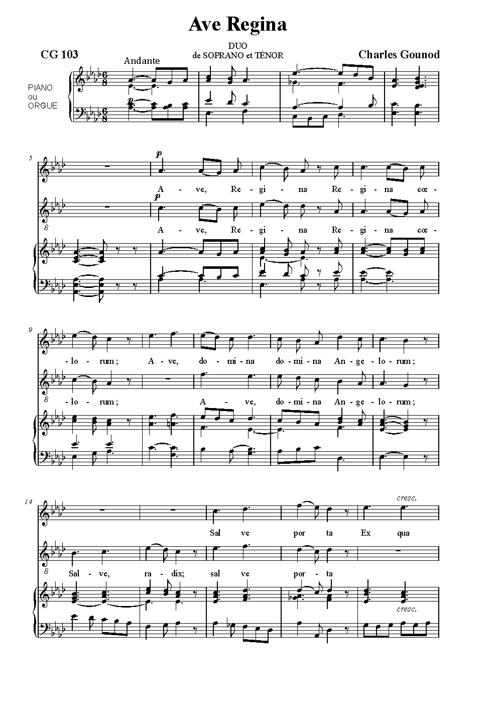 Ave Regina, CG 103