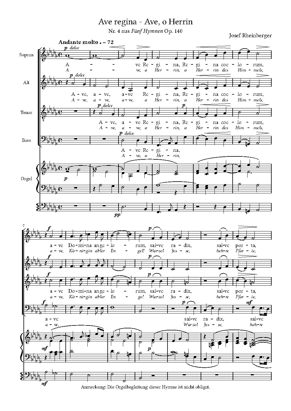 Ave Regina, op. 140 Nr. 4