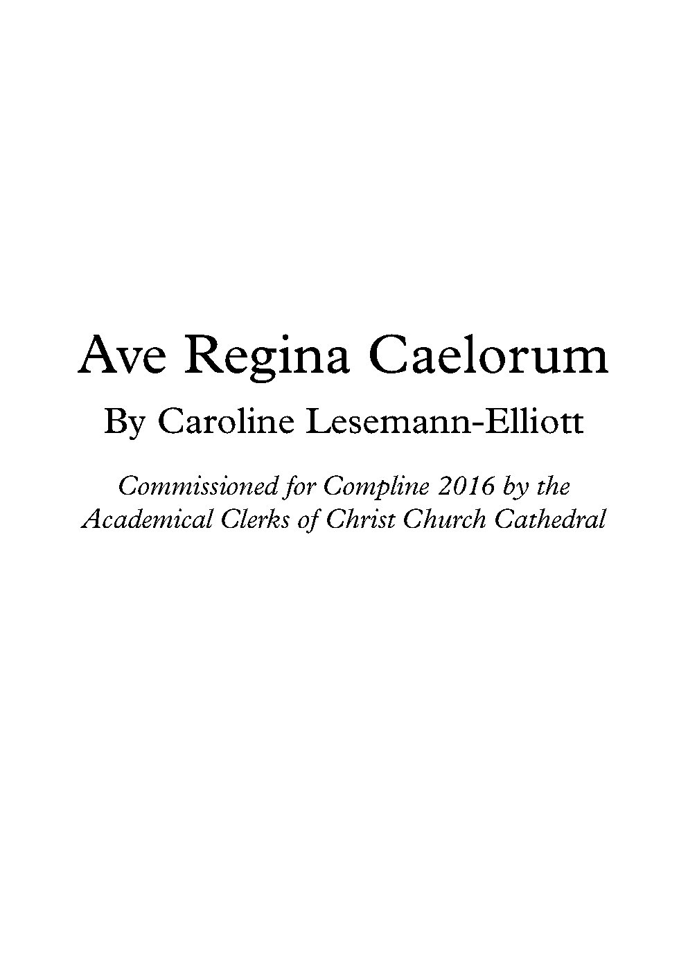 Ave Regina Caelorum