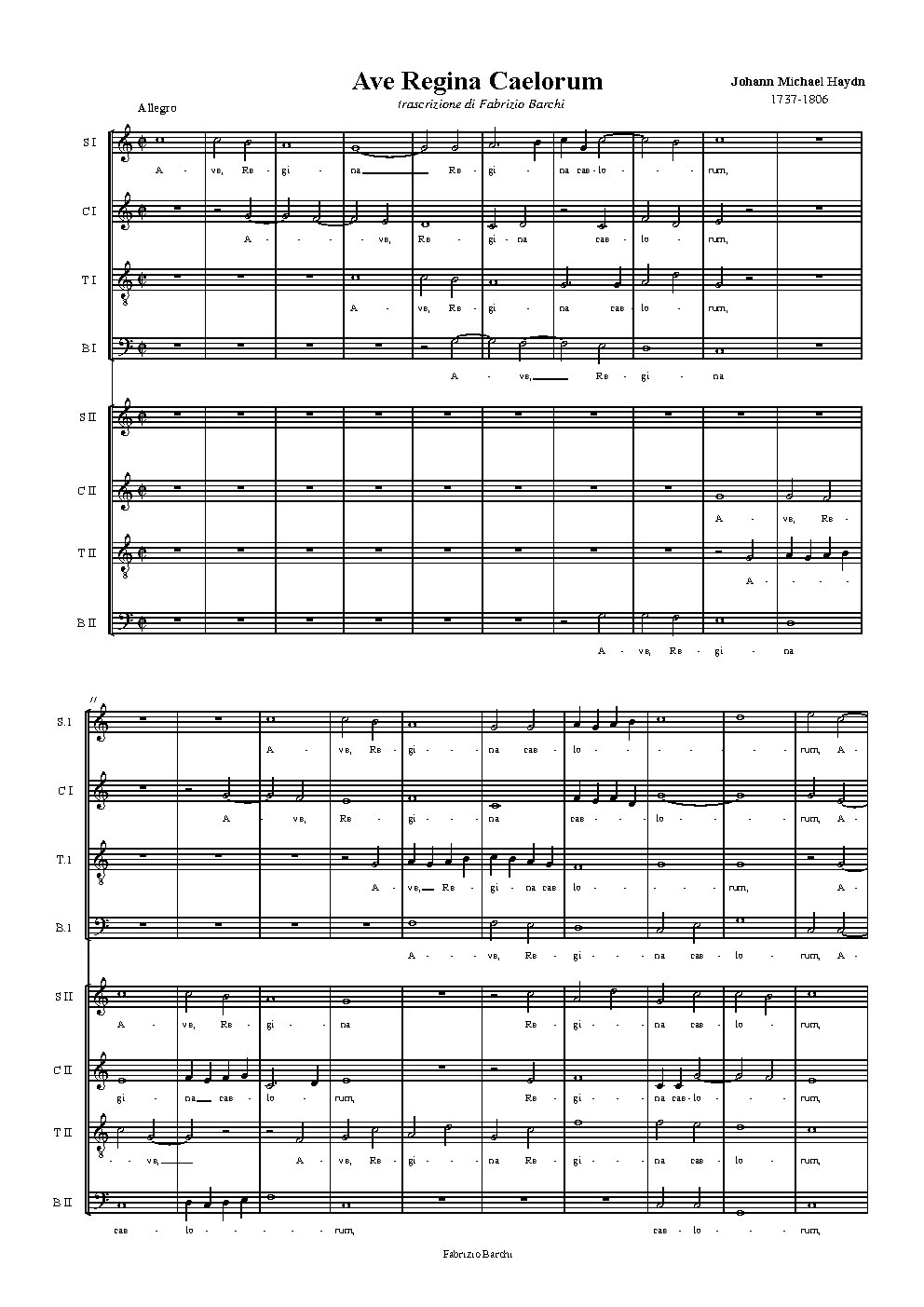 Ave Regina caelorum, MH 140