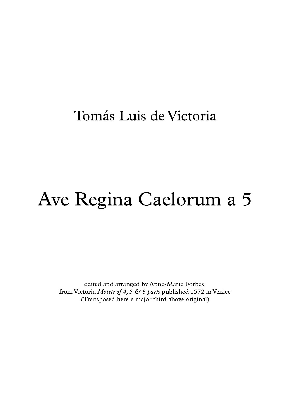 Ave Regina caelorum a 5