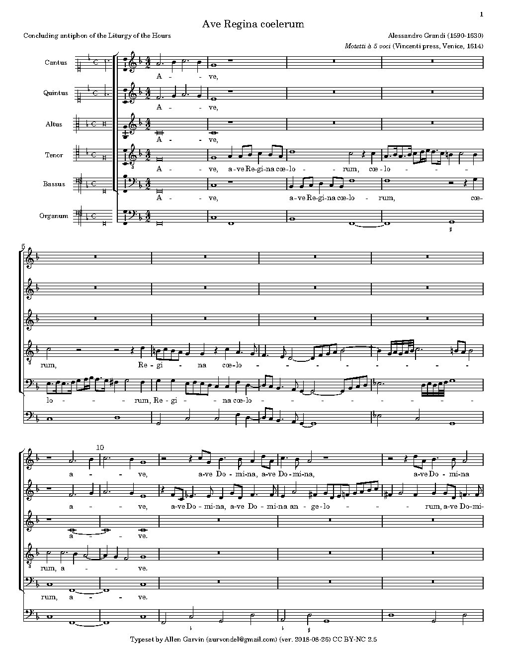 Ave Regina coelorum - Choir Script PDF Thumbnail