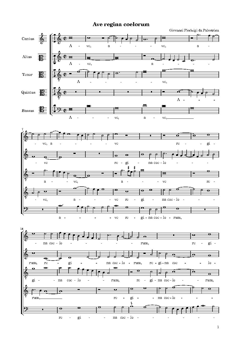 Ave Regina caelorum a 5