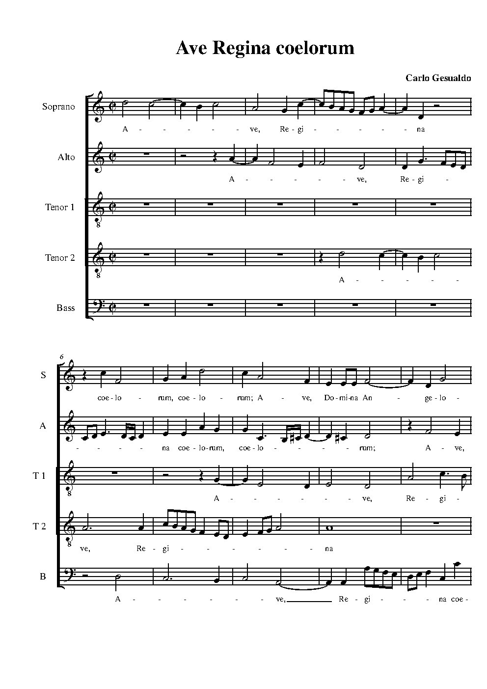 Ave Regina coelorum - Choir Script PDF Thumbnail