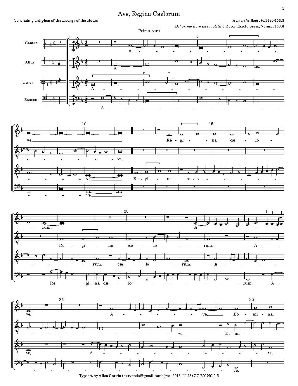 Ave Regina coelorum. Ave Domina - Choir Script PDF Thumbnail