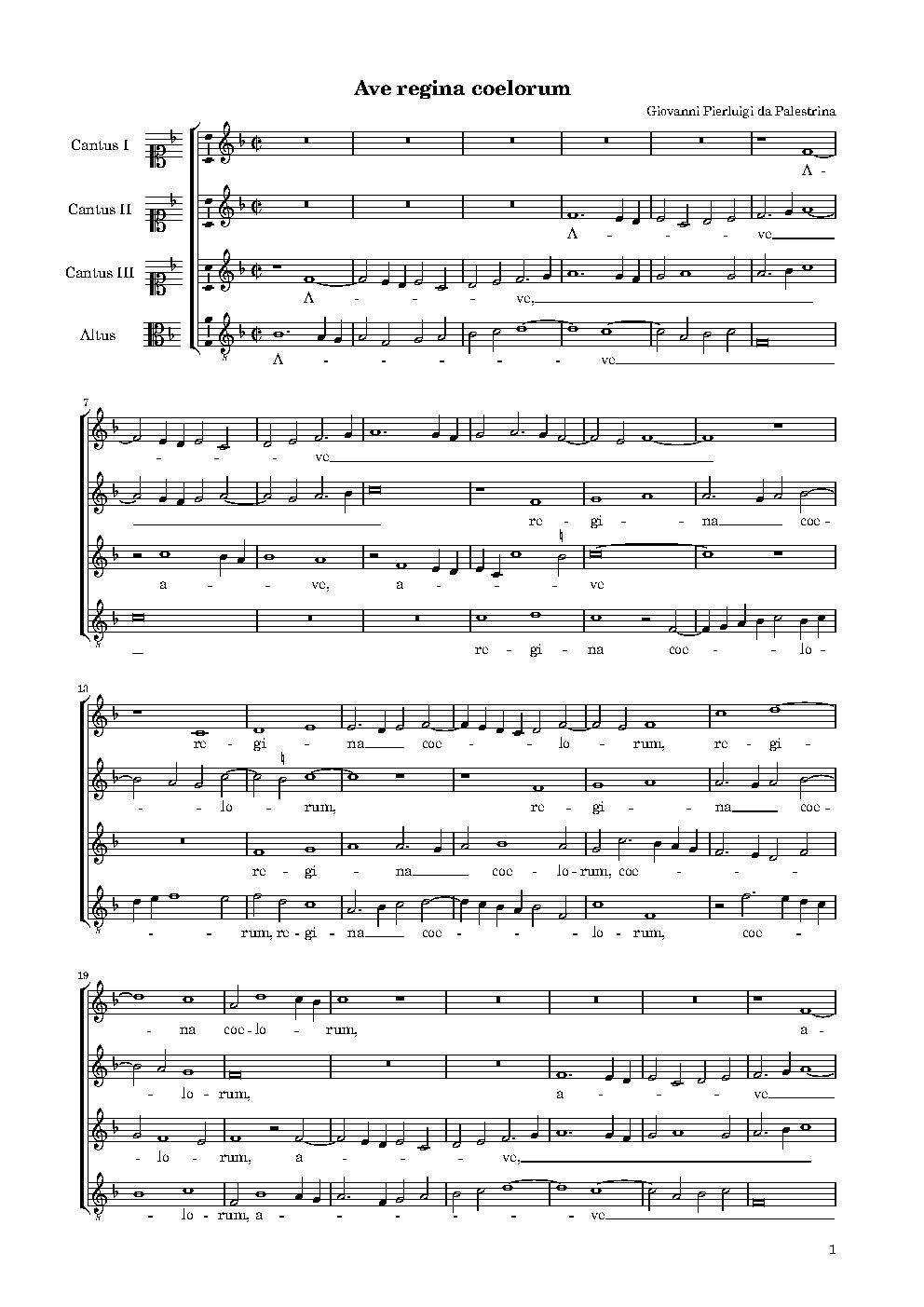 Ave Regina coelorum a 4