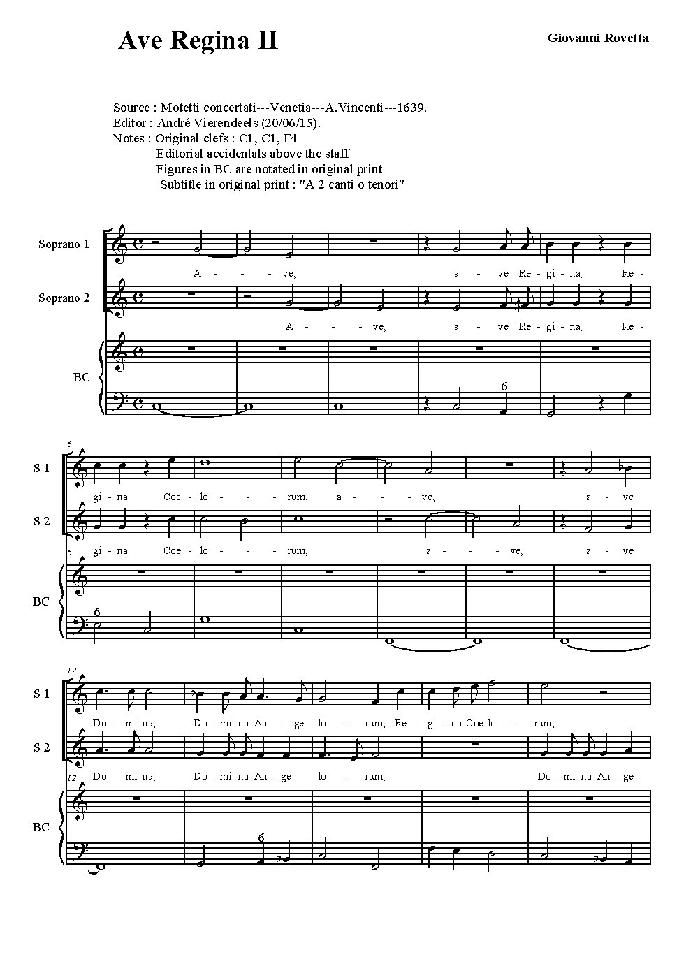Ave Regina coelorum II - Choir Script PDF Thumbnail